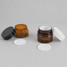 Envases poner crema cosméticos libres de Amber Plastic BPA del animal doméstico con las tapas negras