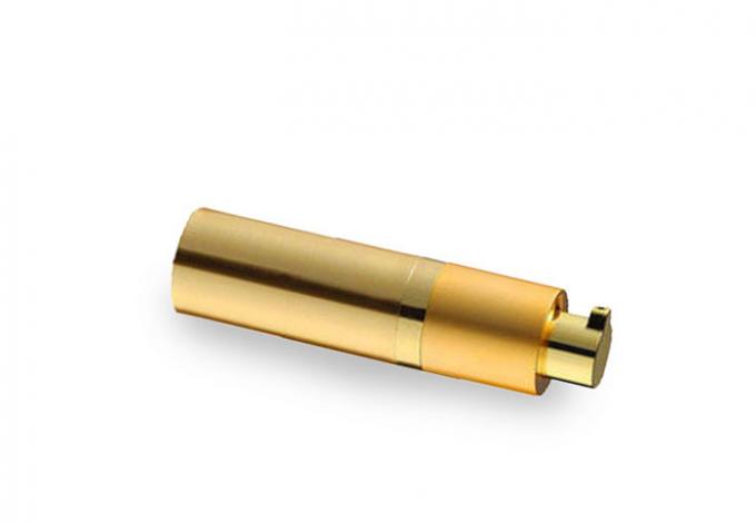 Botella aireless cosmética cilíndrica de oro de la bomba