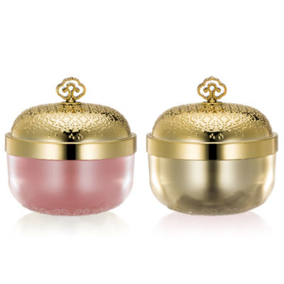 Plata poner crema cosmética de acrílico vacía de lujo del oro del tarro 10g
